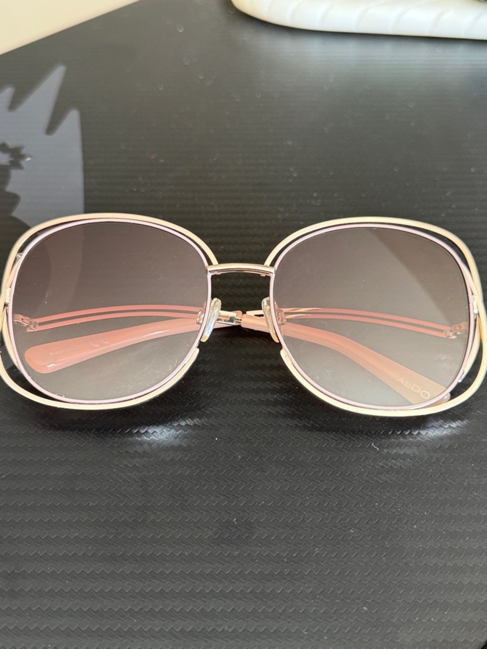 ALDO Rose Gold Frame Pink Gradient Square Sunglasses